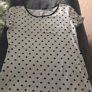 Express Black and White Polkadot Tee